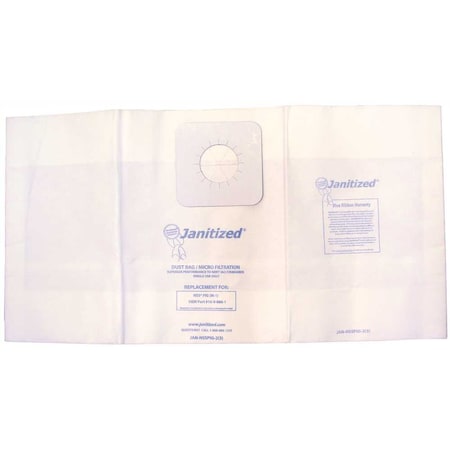 Janitized Vacuum Bag for NSS PIG.Equivalent to 10-9-886-1, 1098861, 3PK JAN-NSSPIG-2(3)